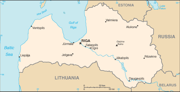 lettland stadte karte